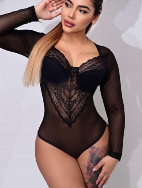 BODY ENCAJE MANGA LARGA