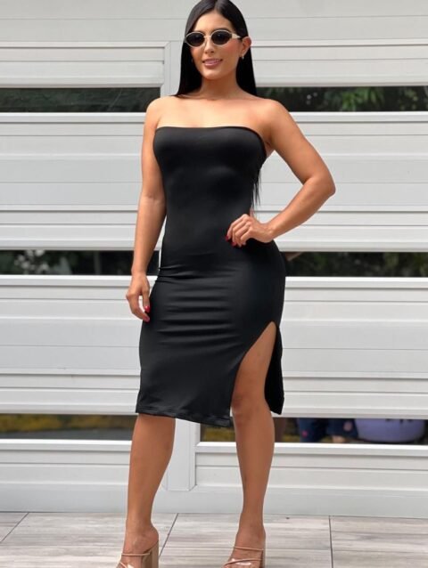 Vestido Estraple Abertura